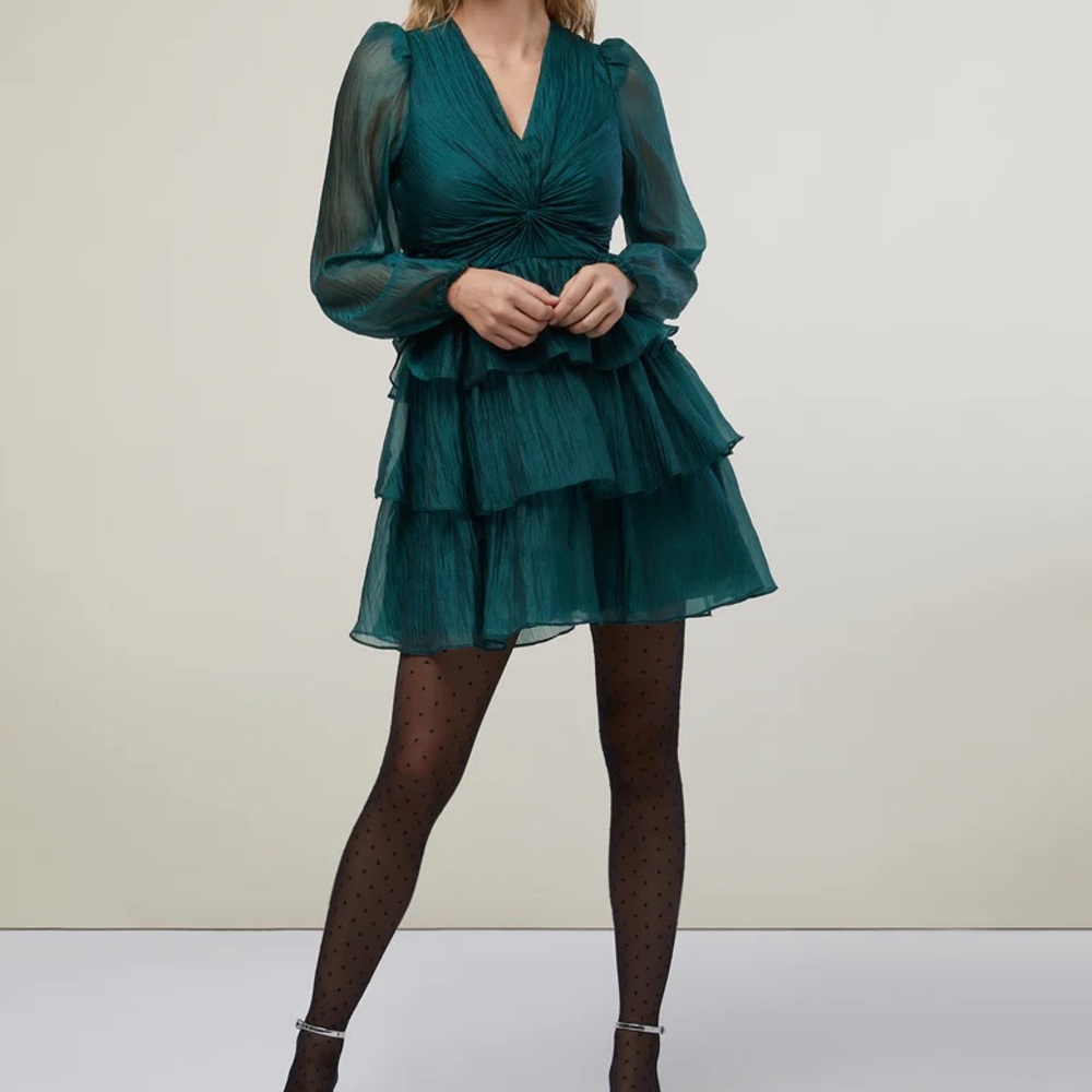 Rachel Parcell Green‎ Twisted Ruffle Dress